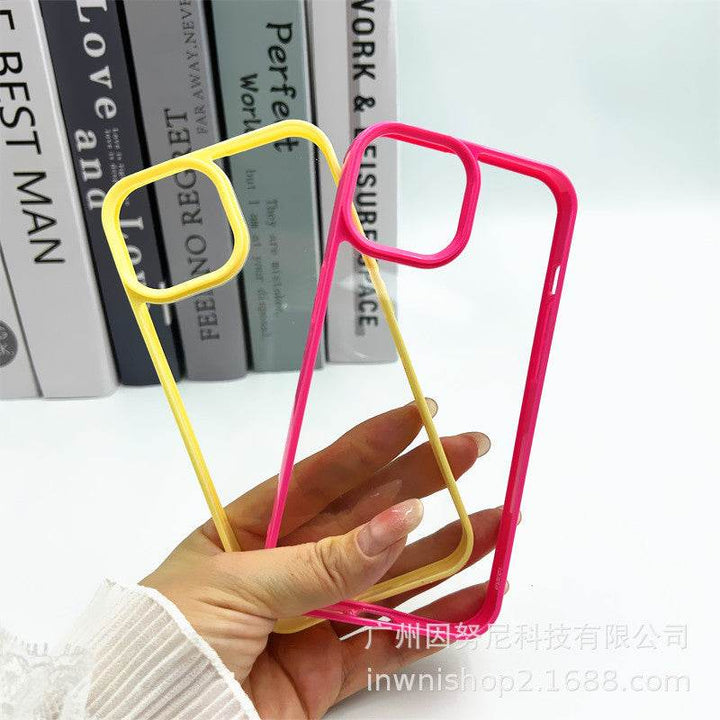 Colorful Border Groove Shell Resin Cream Glue DIY Phone Case - Leokee case