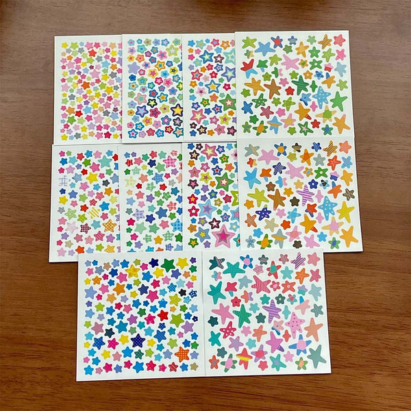 10 Sheets Basic Star Deco Stickers