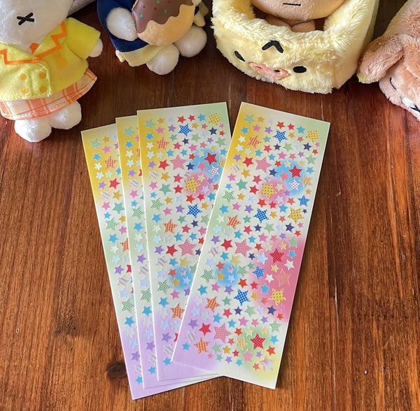 10sheets Rainbow Star Deco Stickers
