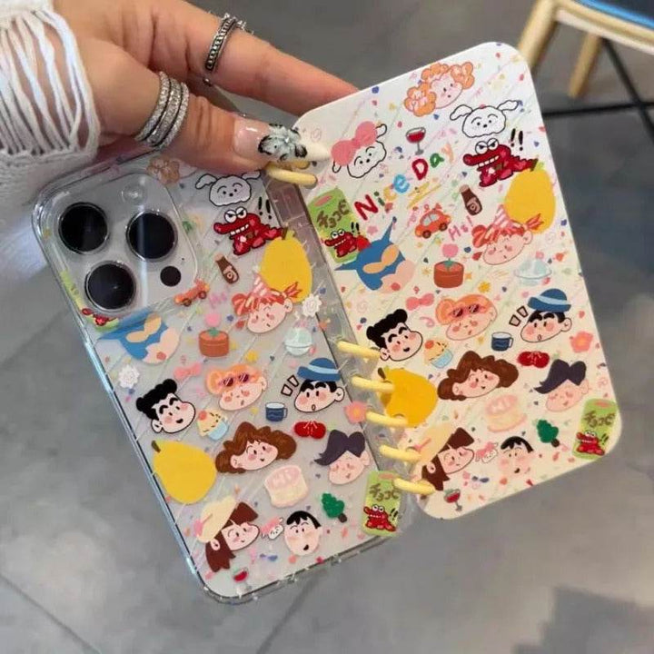 Fun Cartoon Crayon Shin Chan Hellokitty Laptop Flip for IPhone Case - Leokee case