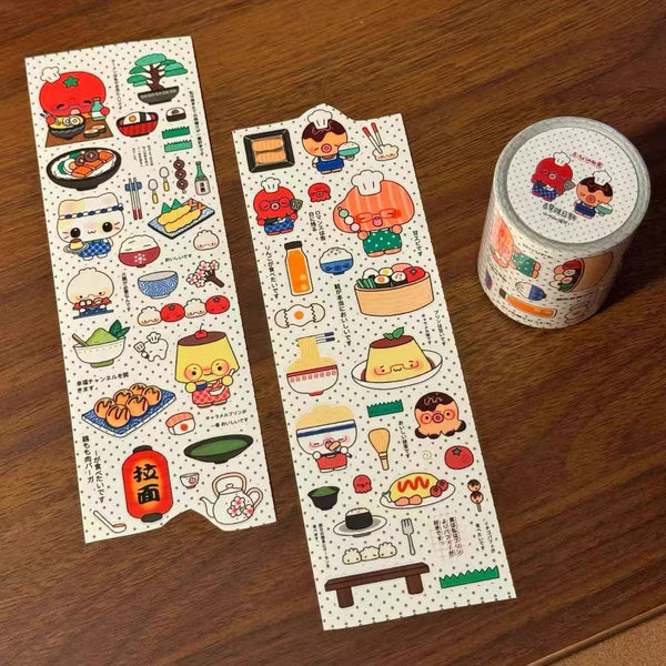 【Limited Edition】13.78in Ancient Showa Japanese Food Sticker Roll