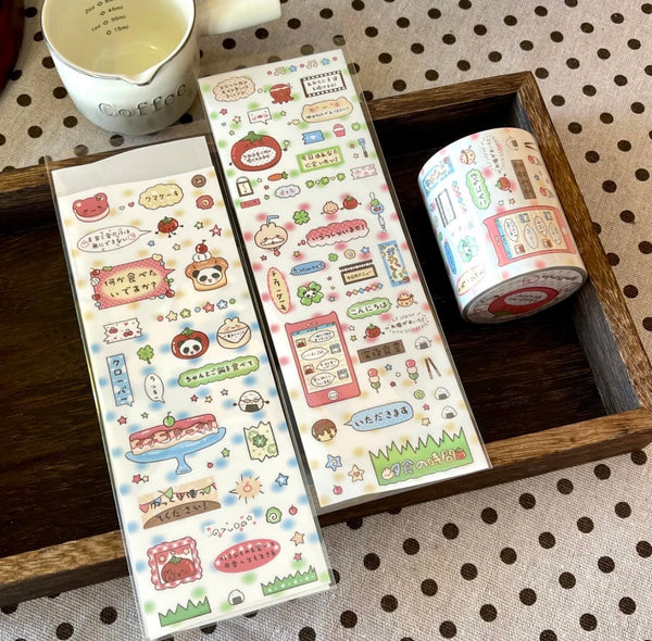 13inches Tomato Panda Head Sticker Strip