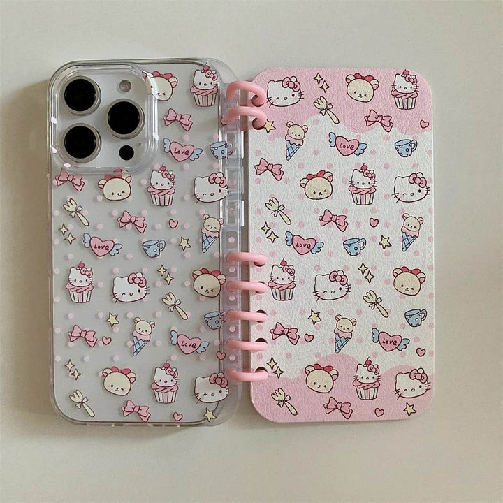 Phone Case for iPhone Silicone Cover Cartoon Protection Funda with Card Slot Hello Kitty KT Lovely Bear - Leokee case