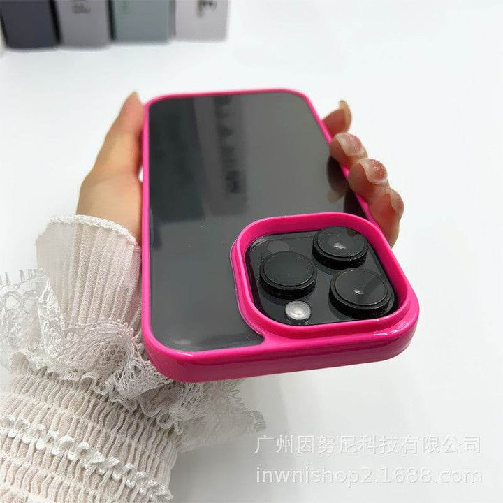 Colorful Border Groove Shell Resin Cream Glue DIY Phone Case - Leokee case