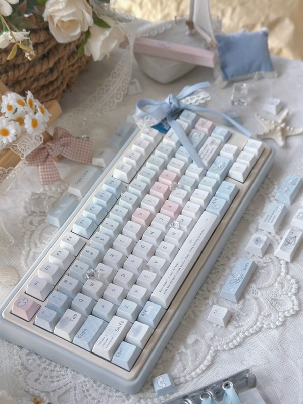 [In Stock] Blue Rain Dye Sublimation PBT Cherry Profile Keycaps