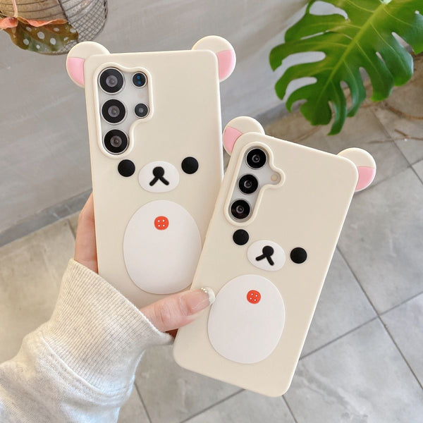 Cute Cartoon Rilakkuma Suitable for Samsung S25ultra Phone case S24Full Coverage Soft Silicone S24plus Frosted