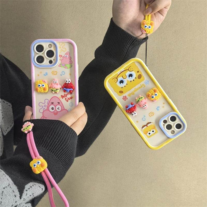 Cute Cartoon SpongeBob Patrick Star Cases Wristband Strap Cover - Leokee case