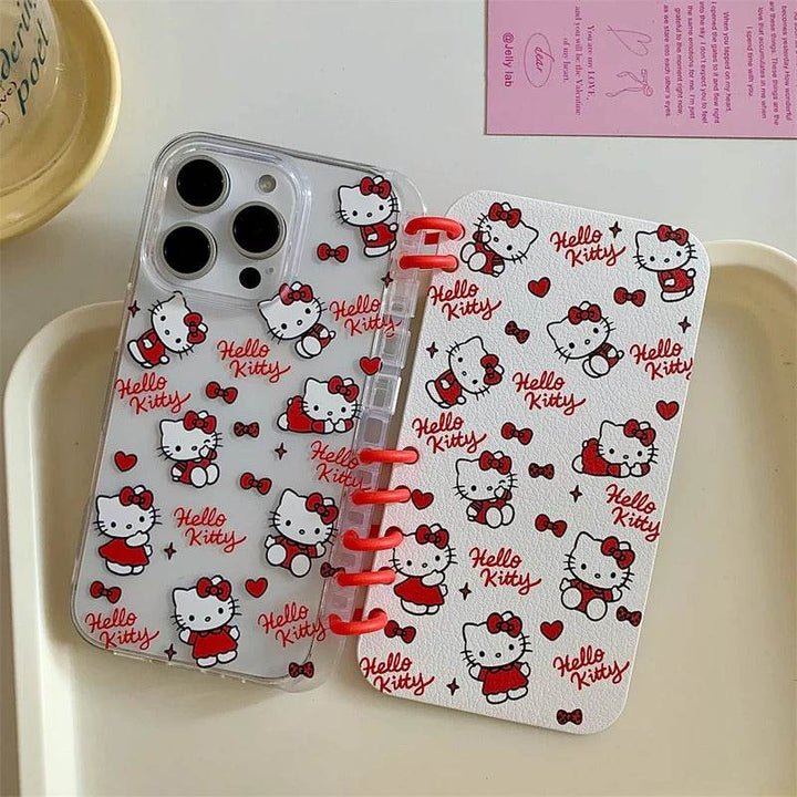 Phone Case for iPhone Silicone Cover Cartoon Protection Funda with Card Slot Hello Kitty KT Lovely Bear - Leokee case