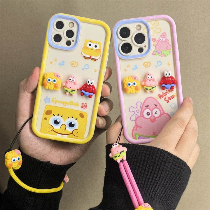 Cute Cartoon SpongeBob Patrick Star Cases Wristband Strap Cover - Leokee case