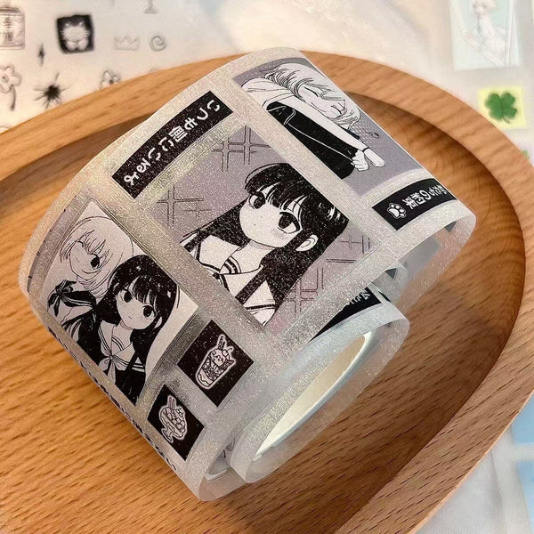 2.1M Girl Character Comic Flash Sticker Roll