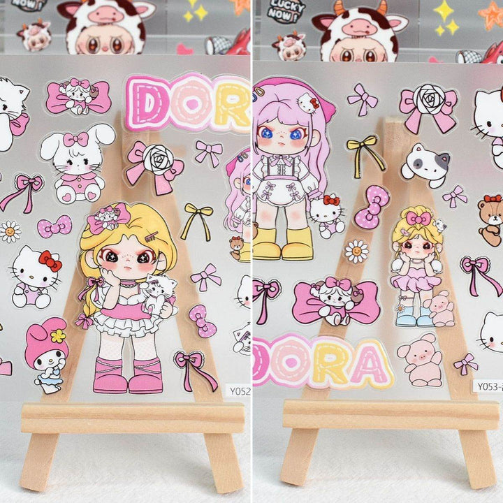 Cute Blonde Girlfriend Sticker ins High Appearance Pink Angry Girlfriend diy Phone Case Computer Journal Card Sticker - Leokee case