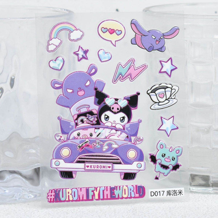 Kuromi Cute Cartoon Kuromi Embossed Stickers for Phones, Tablets, Journals, and Water Bottles Decorative Embossed Stickers - Leokee case