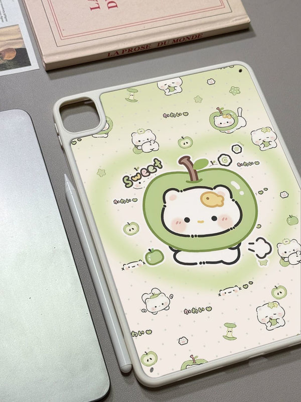 iPadair7Protective Sleeve11Generation2025New Pro Anti-Fall mini7Anti-Bending13Green Apple Hooded Cat11Inch