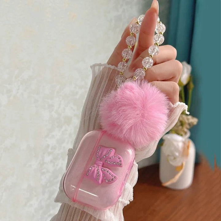 Cute Glitter Bow knot Crystal Headphone Cover Pendant Minimalist Style For Apple Airpods pro2 3 2 4 Headset Protective Case - Leokee case
