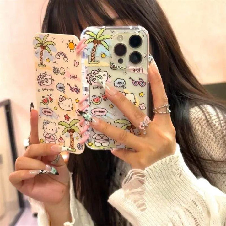 For Samsung Graffiti Hello Kitty Flip 3D Notebook Holder Phone Case - Leokee case