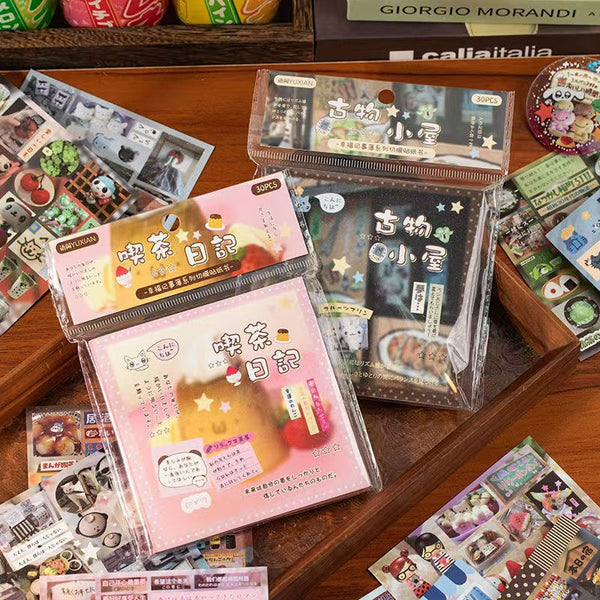 30 Pages Misty Rain Ancient Early Dreams Core Sticker Book