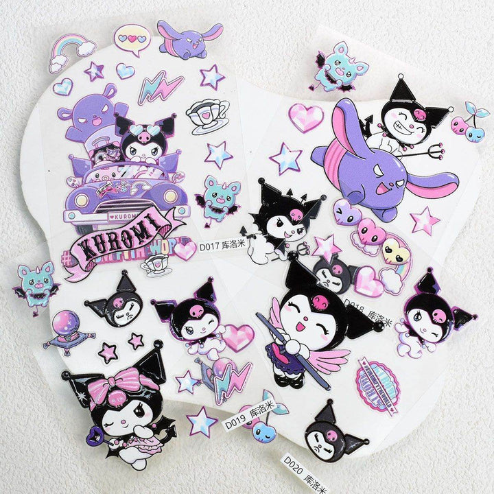 Kuromi Cute Cartoon Kuromi Embossed Stickers for Phones, Tablets, Journals, and Water Bottles Decorative Embossed Stickers - Leokee case