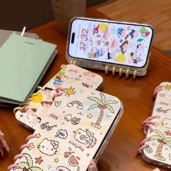 Fun Cartoon Crayon Shin Chan Hellokitty Laptop Flip for IPhone Case - Leokee case