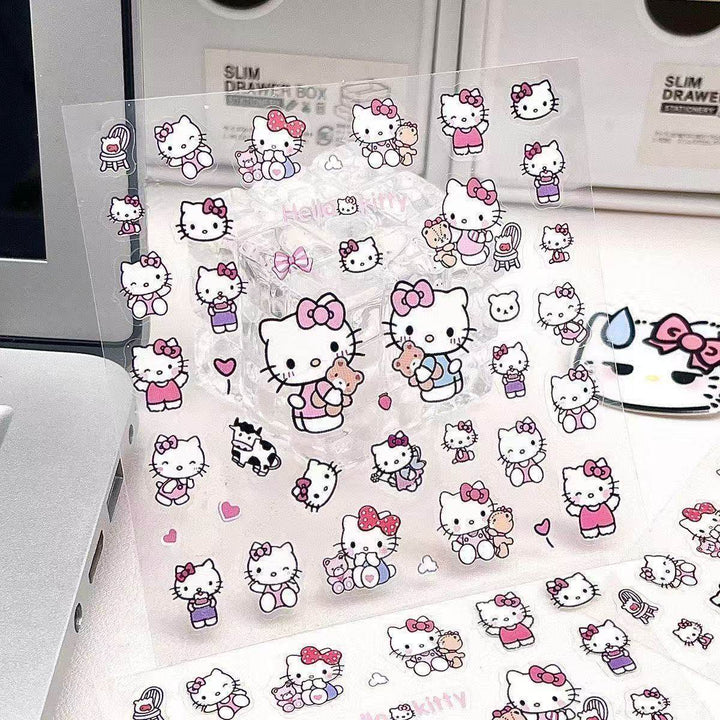 Cartoon Cat Pen Holder Waterproof Transparent Sticker High Appearance Cute ins Wind Decorative Stickers - Leokee case
