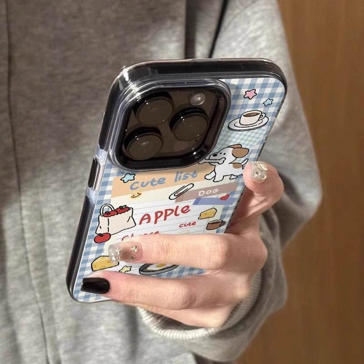 Sticky Note Puppy Black Frame Compatible with iphone case Creative Personality - Leokee case