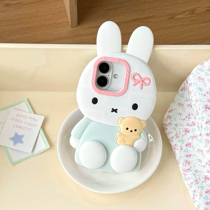 Blue White Pink Miffy Bunny Phone Case - Leokee case