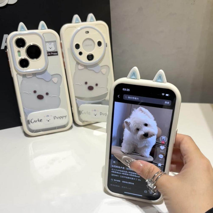 Cute Phone Case West Highland Puppy Phone Protective Sleeve14Mirror Bracket - Leokee case