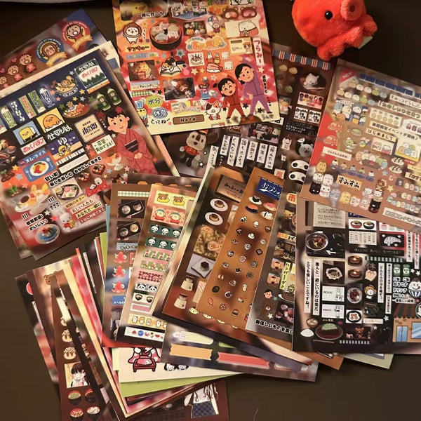 40Pcs Japanese Diary Square Single Sheet Stickers