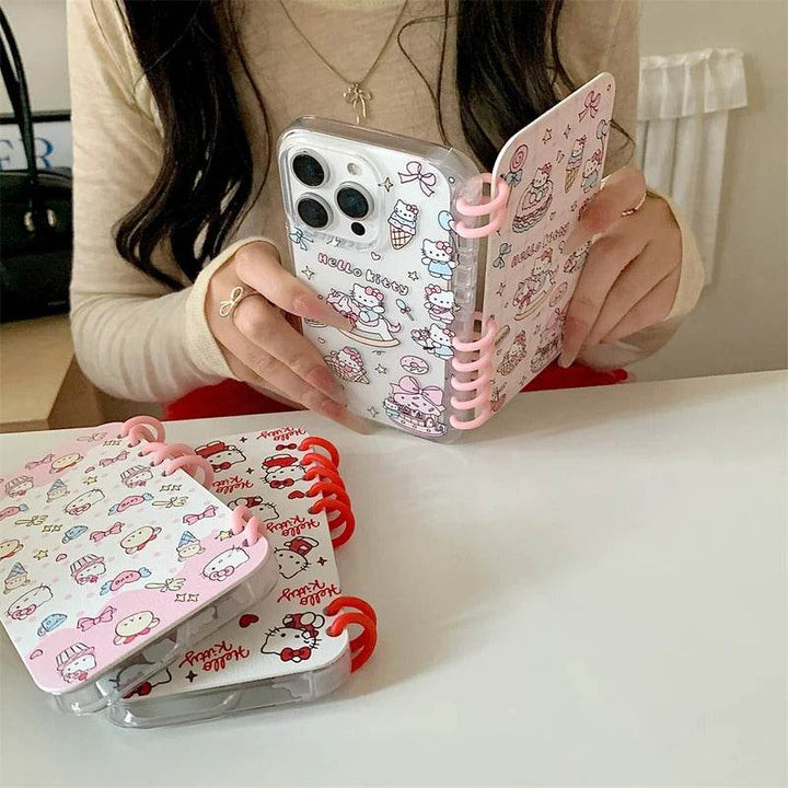 Phone Case for iPhone Silicone Cover Cartoon Protection Funda with Card Slot Hello Kitty KT Lovely Bear - Leokee case
