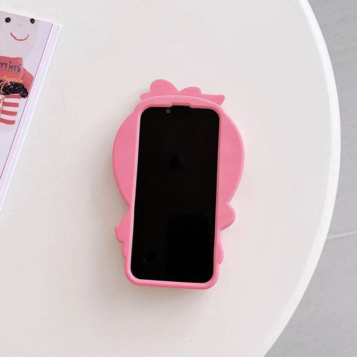 For iPhone 16 15 14 13 12 Pro Max Strawberry Hello Kitty Soft Silicone Case Japan Ins Kawaii Cute 3D Cartoon Shock Proof Cover - Leokee case