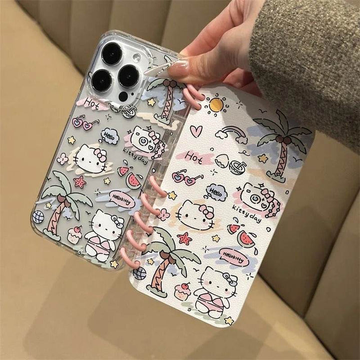 For Samsung Graffiti Hello Kitty Flip 3D Notebook Holder Phone Case - Leokee case