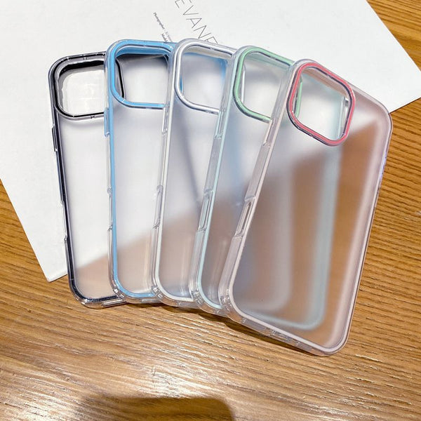 Fashion Fresh Style iPhone 13/14/15 Full Coverage TPU Case - 3-in-1 Color Block Matte Phone Case
