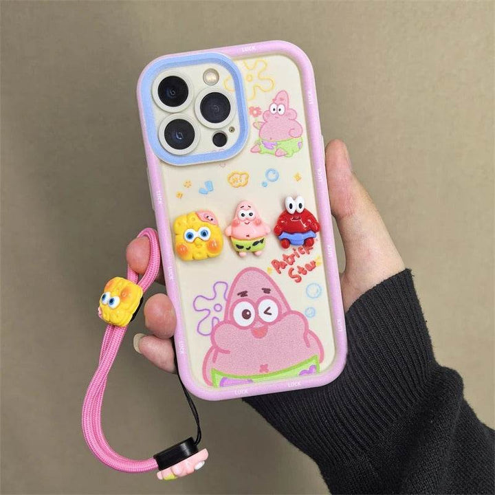 Cute Cartoon SpongeBob Patrick Star Cases Wristband Strap Cover - Leokee case