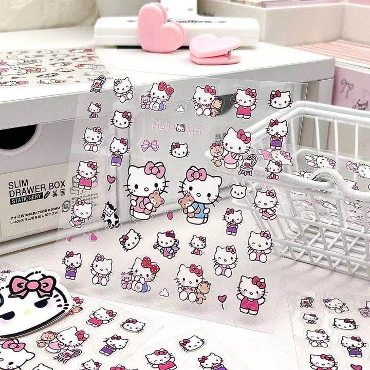 Cartoon Cat Pen Holder Waterproof Transparent Sticker High Appearance Cute ins Wind Decorative Stickers - Leokee case
