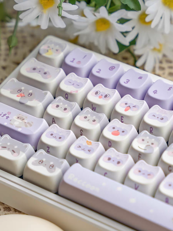 [In Stock] Raccoon Squadron Dye Sublimation PBT MAO Profile Keycaps