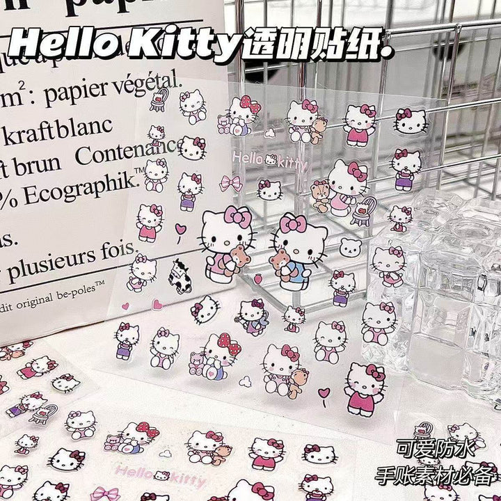 Cartoon Cat Pen Holder Waterproof Transparent Sticker High Appearance Cute ins Wind Decorative Stickers - Leokee case