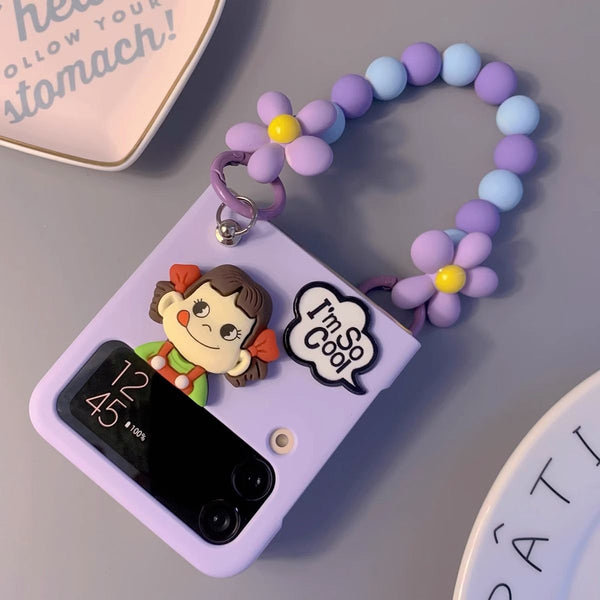 Samsung zflip4Women's Ultra-Thin Matte Simple Phone Case ZFlip3Foldable Protective Case w23flip Portable