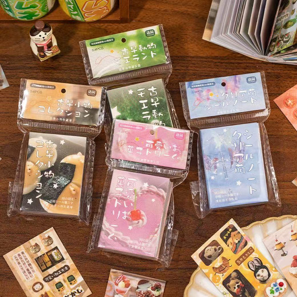 54 Pages Japanese Ancient Early Four-Color Mini Sticker Book