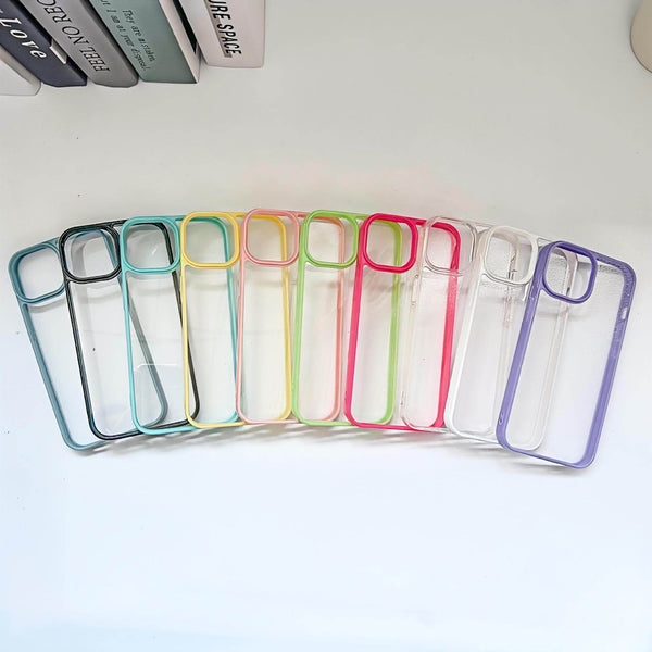 Colorful Border Groove Shell Resin Cream Glue DIY Phone Case - Leokee case