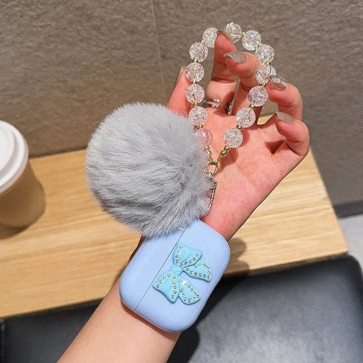 Cute Glitter Bow knot Crystal Headphone Cover Pendant Minimalist Style For Apple Airpods pro2 3 2 4 Headset Protective Case - Leokee case