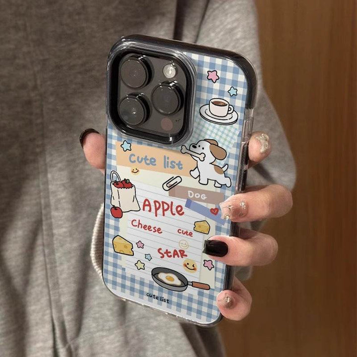 Sticky Note Puppy Black Frame Compatible with iphone case Creative Personality - Leokee case