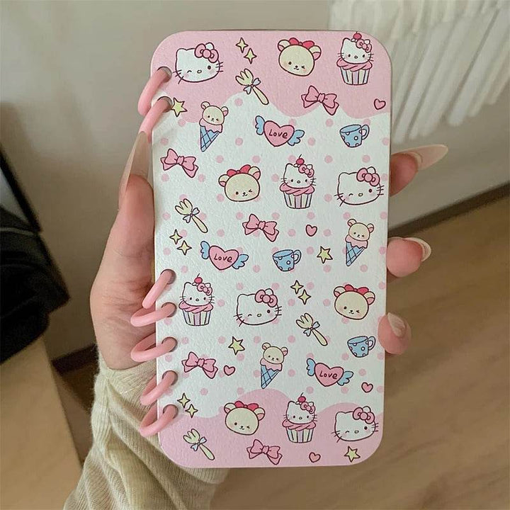 Phone Case for iPhone Silicone Cover Cartoon Protection Funda with Card Slot Hello Kitty KT Lovely Bear - Leokee case