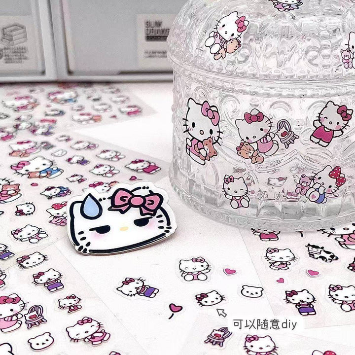 Cartoon Cat Pen Holder Waterproof Transparent Sticker High Appearance Cute ins Wind Decorative Stickers - Leokee case