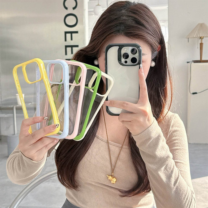 DIY phone case 2-in-1 transparent recessed shockproof case - Leokee case