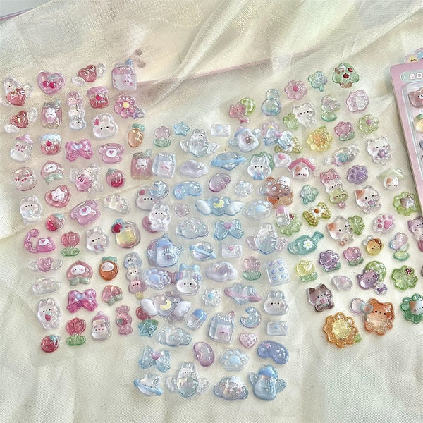 Japanese Style 3D Animal Embossed Stickers - Cute Cartoon Hollow Relief Decorative Stickers for Kids