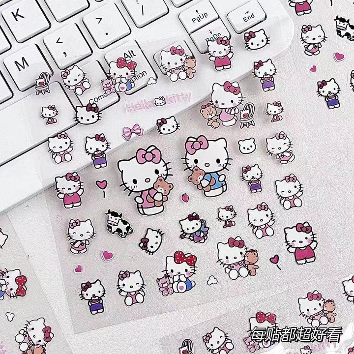 Cartoon Cat Pen Holder Waterproof Transparent Sticker High Appearance Cute ins Wind Decorative Stickers - Leokee case