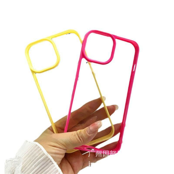 Colorful Border Groove Shell Resin Cream Glue DIY Phone Case - Leokee case