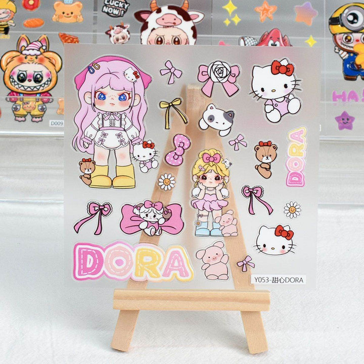 Cute Blonde Girlfriend Sticker ins High Appearance Pink Angry Girlfriend diy Phone Case Computer Journal Card Sticker - Leokee case