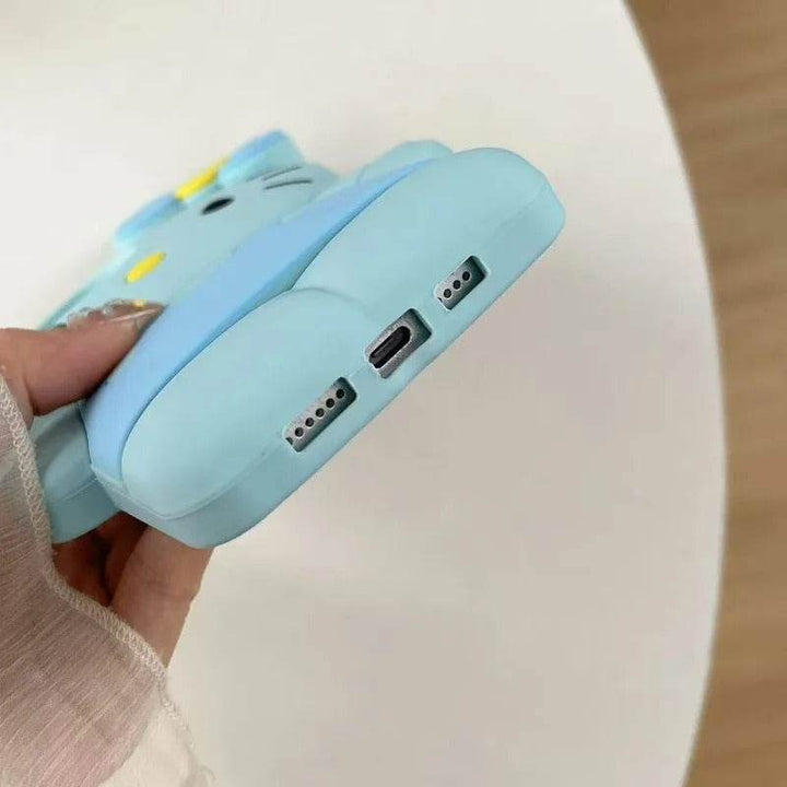 Funny 3D Cartoon Bow Hello Kitty Soft Silicone Case For iPhone 16 15 ProMax 14 13 12 11 Pro Max Shock Proof Back Cover - Leokee case