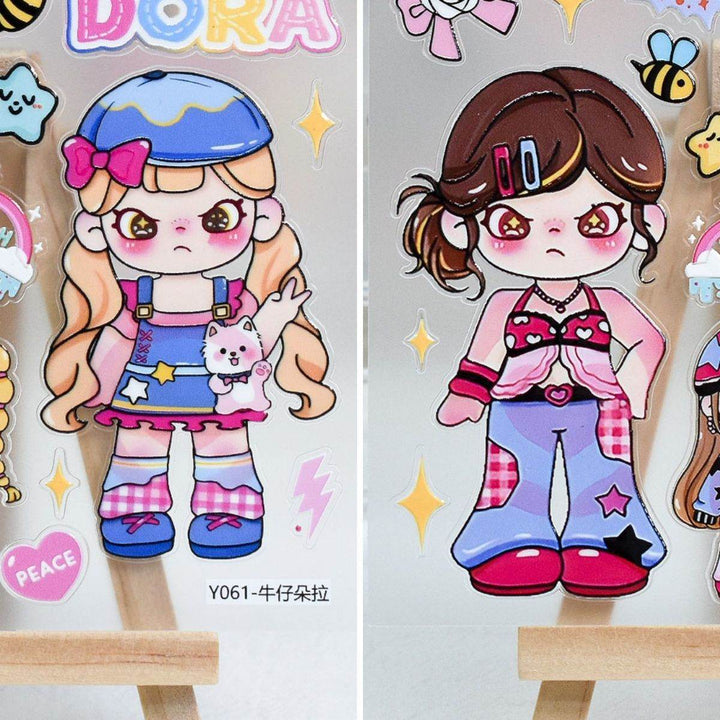 Dora Hot-selling Pop Mart Embossed Stickers diy Cute Phone Water Cup Decoration - Leokee case