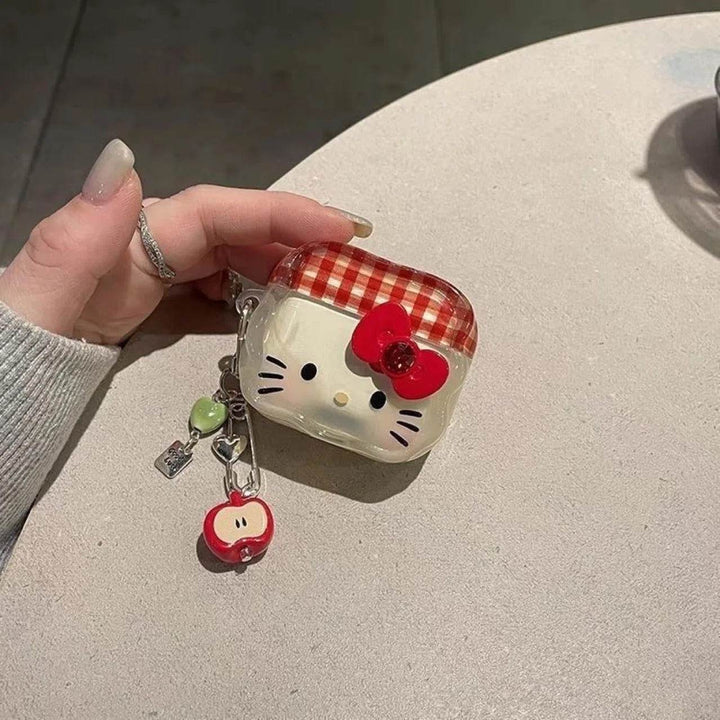 Hello Kitty Earphone Case for Apple AirPods 4, 3, Pro, 2, 1 Wireless Bluetooth Headset Protection Cover Apple Keychain - Leokee case